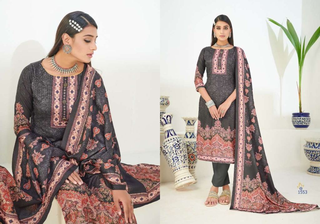 Bipson Hasrat Pashmina Digital Print Dress Material