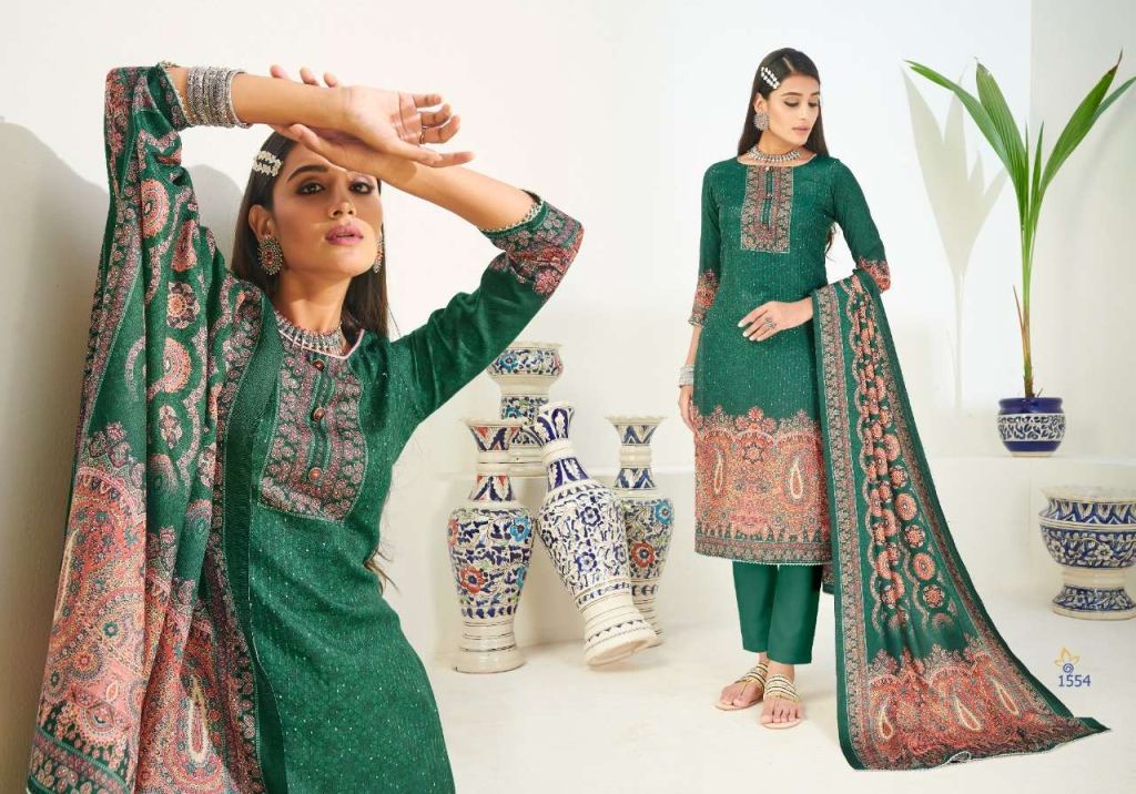 Bipson Hasrat Pashmina Digital Print Dress Material