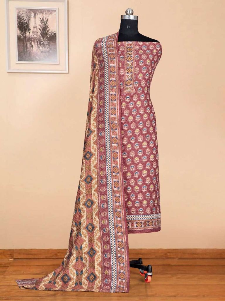Bipson Safari 1601 Pashmina Print With Work Dress Material Catalog