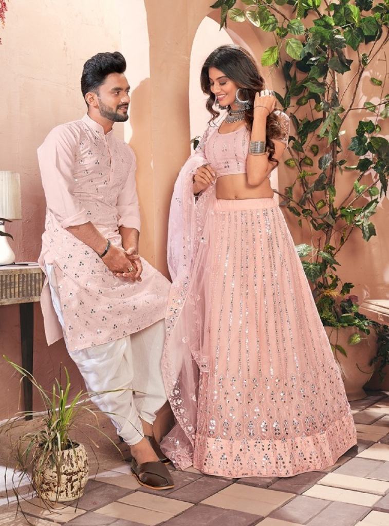 Couple Matching Lehenga And Kurta Low Rate Collection