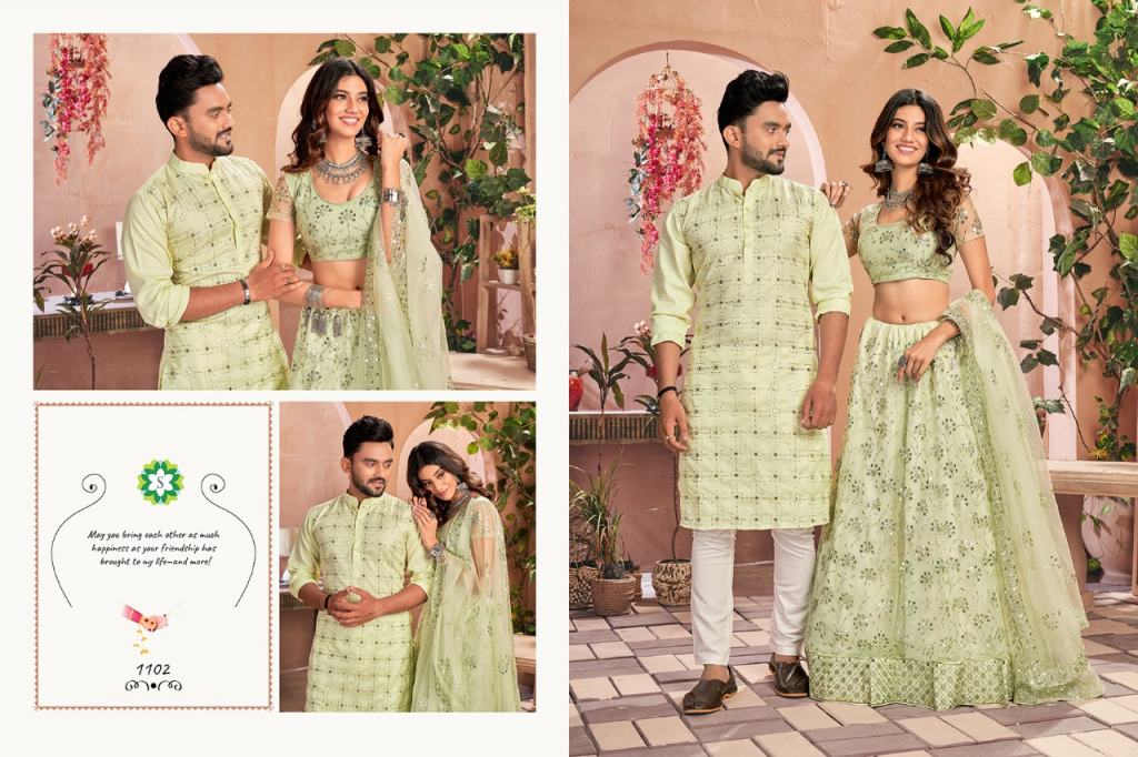 Couple Wear Of Shree Star Lehenga Choli & Kurta Wedding Wear Couple Combo Collection