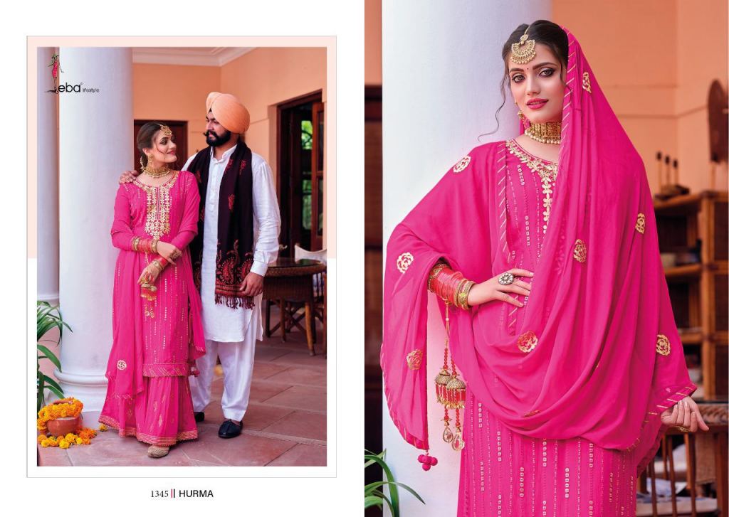 Eba Hurma Vol 36 Wedding Wear Embroidery Salwar Suits Catalog