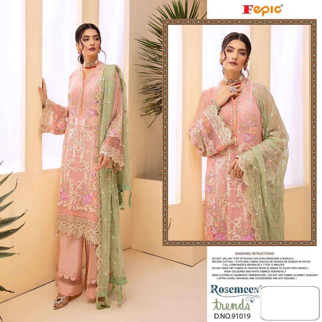Fepic Rosemeen Trends Faux Georgette With Embroidered Pakistani Suits Catalog