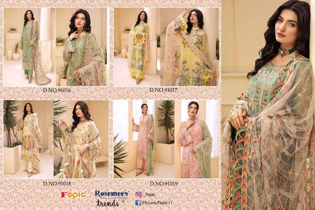 Fepic Rosemeen Trends Faux Georgette With Embroidered Pakistani Suits Catalog