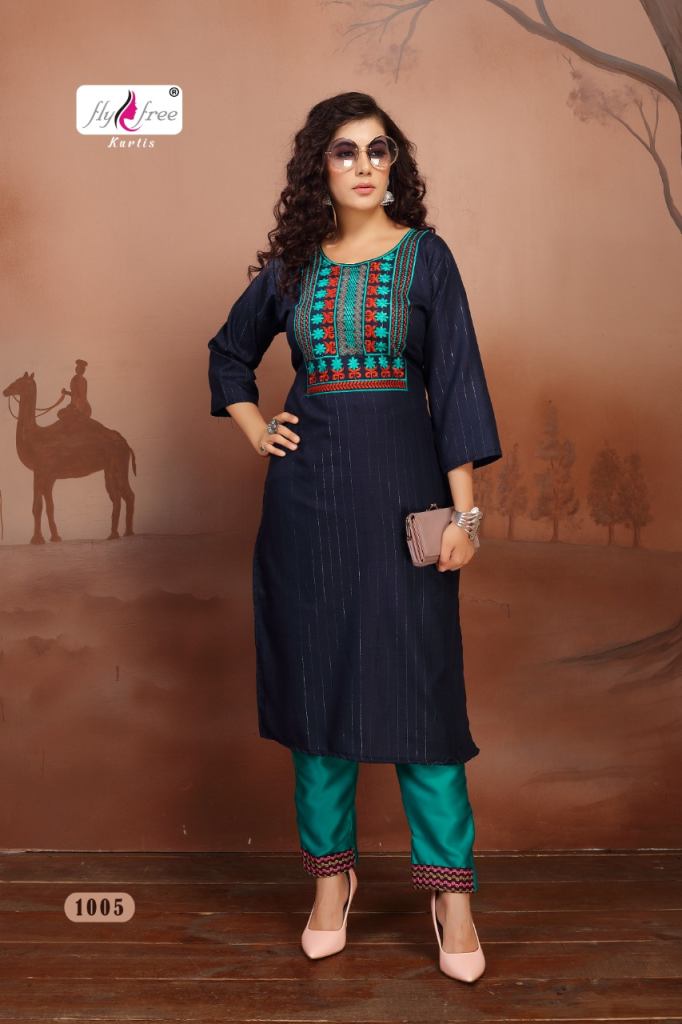 Fly Free Navratan Latest Designer Casual Kurti With Bottom Shopping