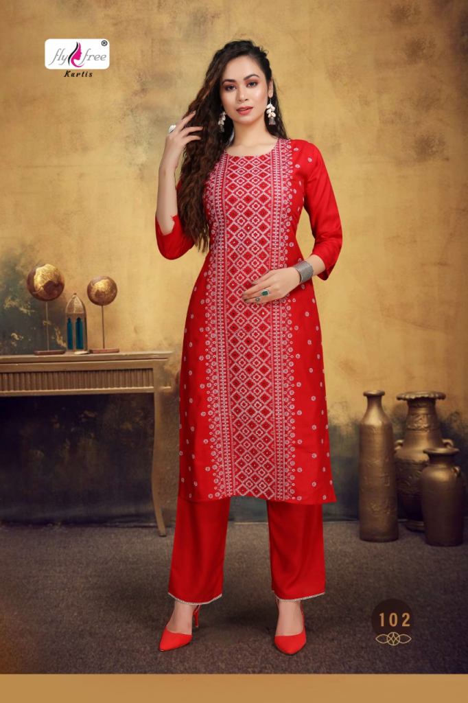 Fly Free Sunaina Fancy Regular Wear Designer Kurtis With Bottom Catalog