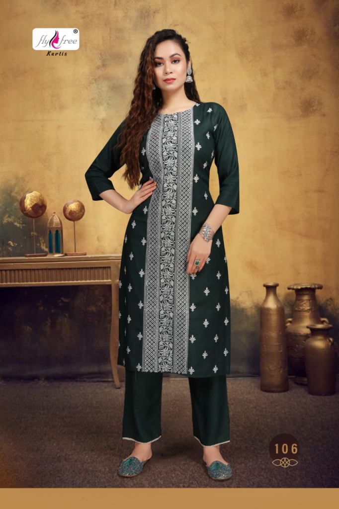 Fly Free Sunaina Fancy Regular Wear Designer Kurtis With Bottom Catalog