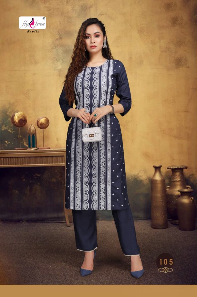 Fly Free Sunaina Fancy Regular Wear Designer Kurtis With Bottom Catalog