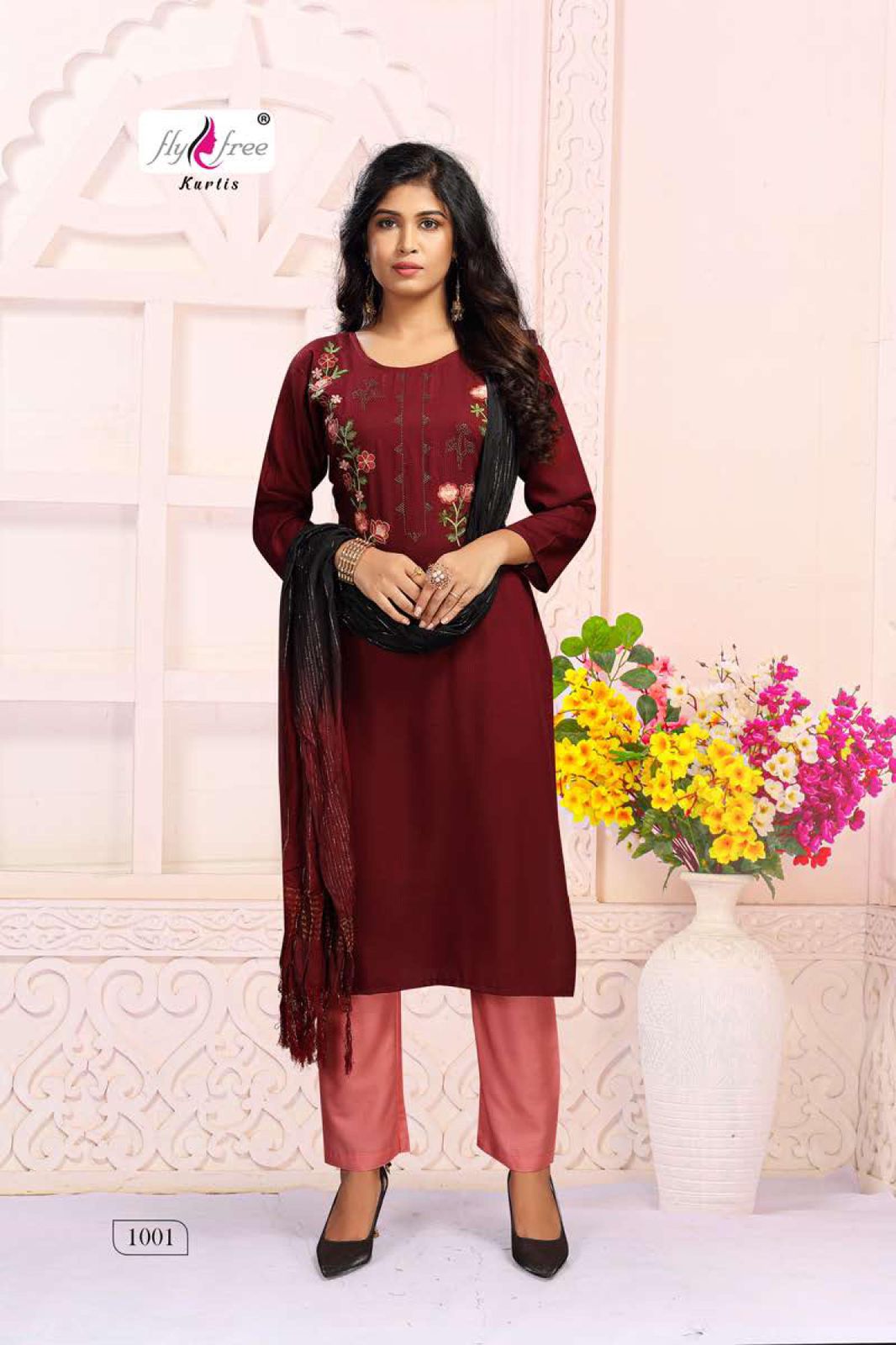 Fly Free Zian Ethnic Wear Ready Made Top With Bottom And Dupatta Catalog