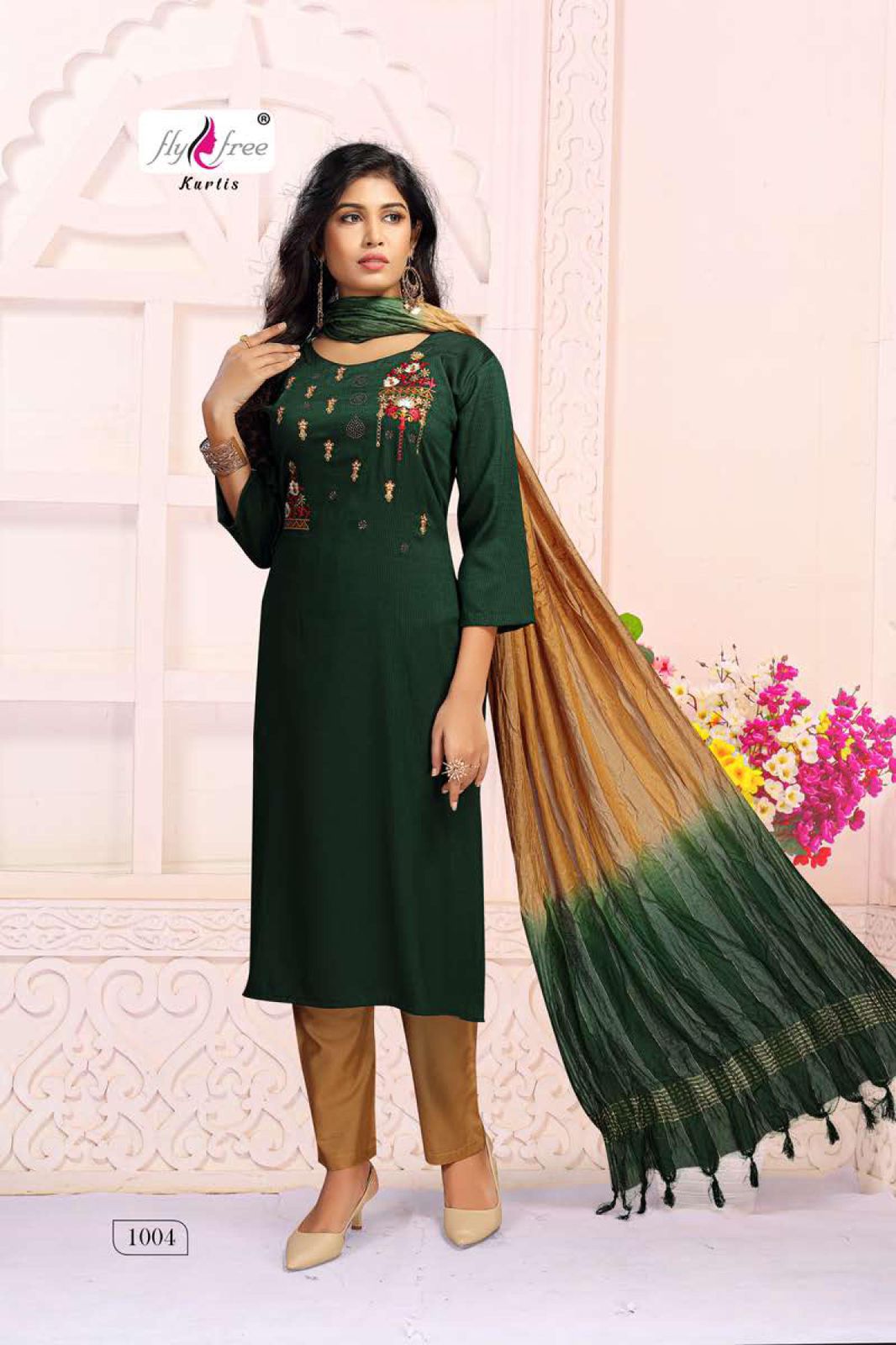 Fly Free Zian Ethnic Wear Ready Made Top With Bottom And Dupatta Catalog