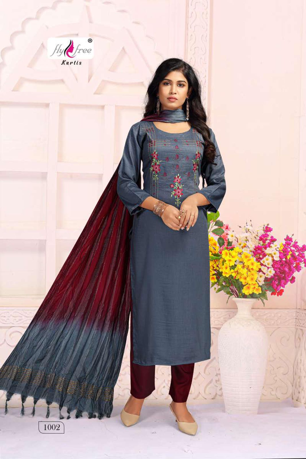 Fly Free Zian Ethnic Wear Ready Made Top With Bottom And Dupatta Catalog