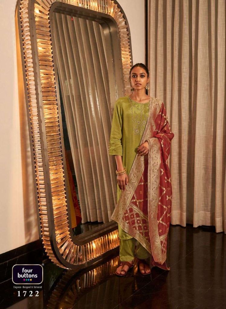 Four Buttons Bandhani Vol 3 Pure Viscose Silk Kurtis With Bottom And Dupatta Catalog