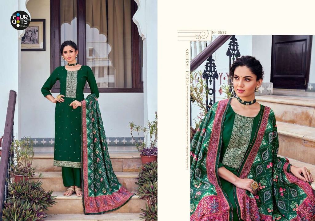 Four Dots Preyasi Vol 2 Muslin With Jacquard With Work Salwar Suits Catalog