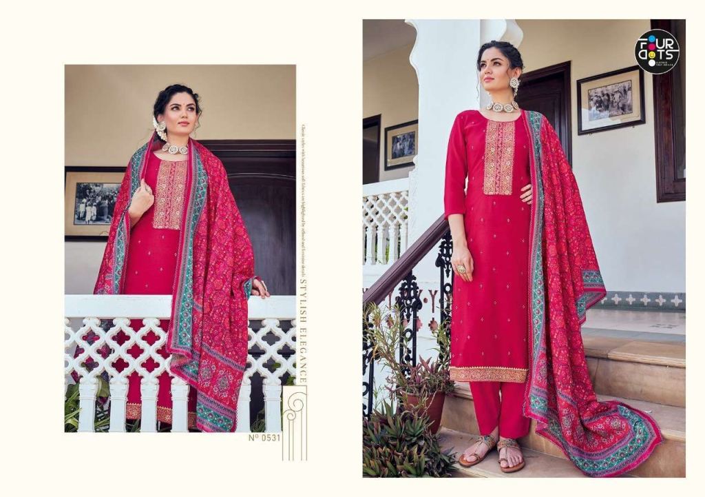 Four Dots Preyasi Vol 2 Muslin With Jacquard With Work Salwar Suits Catalog