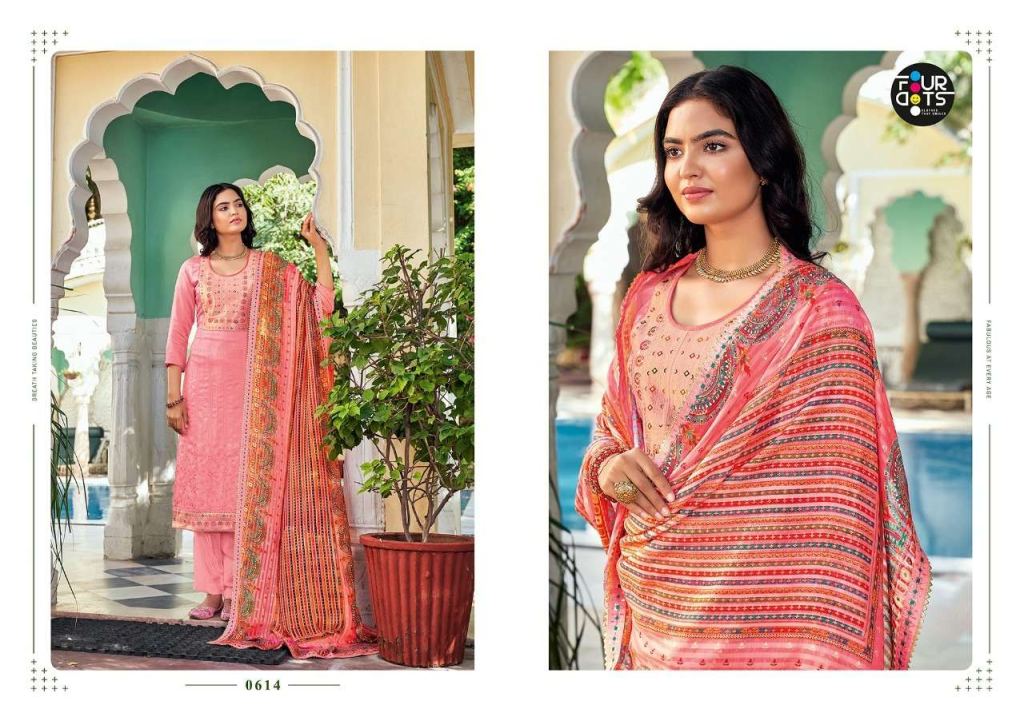 Fourdots Adhira Vol 3 (light) Muslin With Heavy Work Dress Material