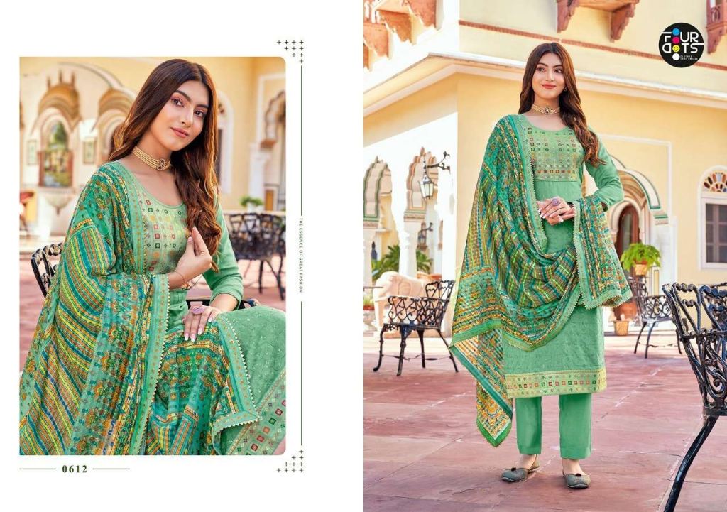 Fourdots Adhira Vol 3 (light) Muslin With Heavy Work Dress Material