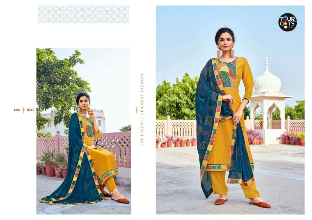 Fourdots Munira Viscose Upada Silk Dress Material Catalog