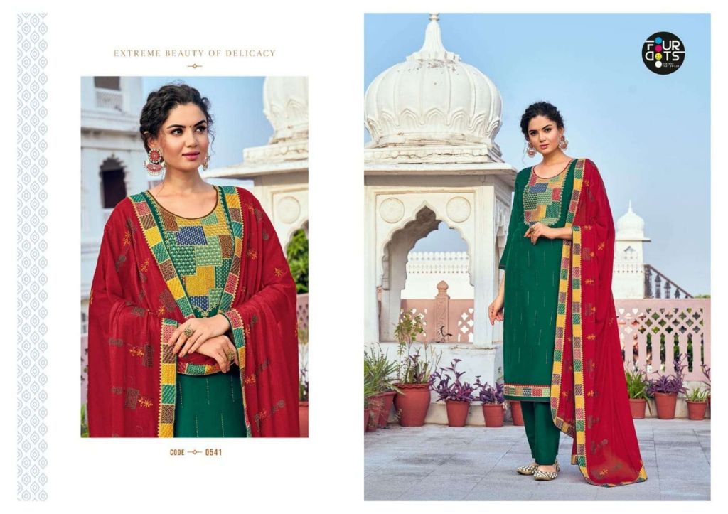Fourdots Munira Viscose Upada Silk Dress Material Catalog