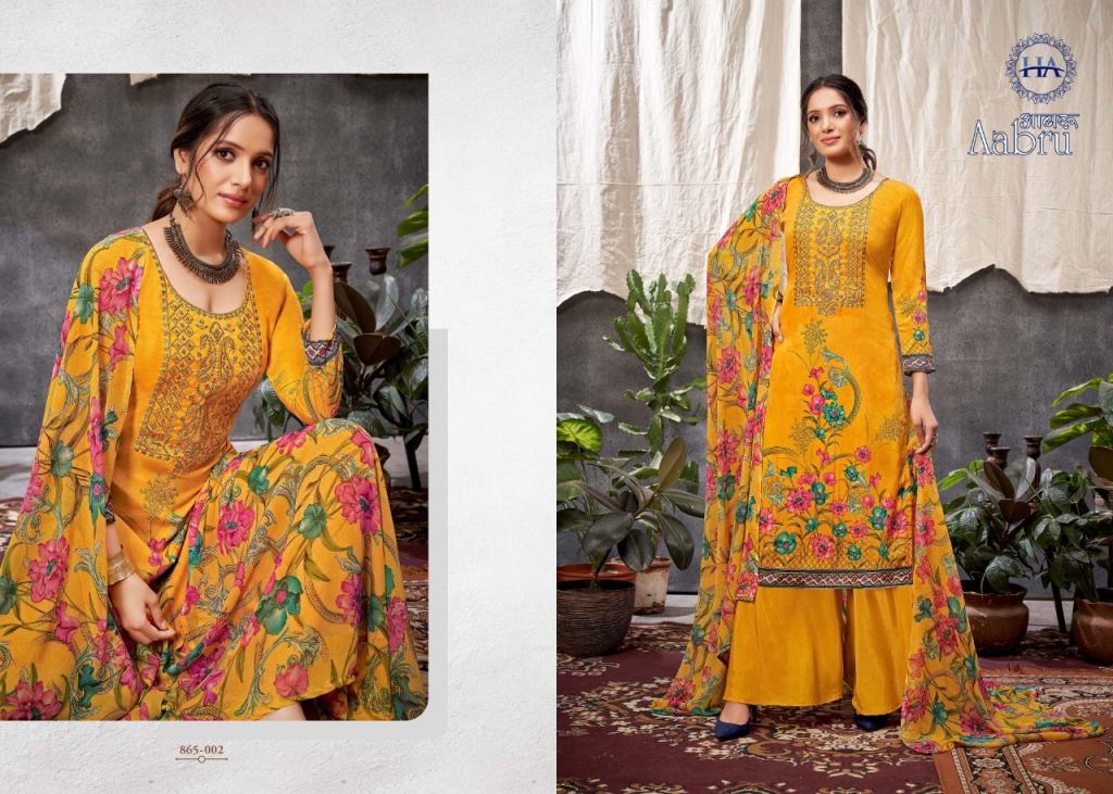 Harshit Aabru French Crep Printed Dress Material Catalog