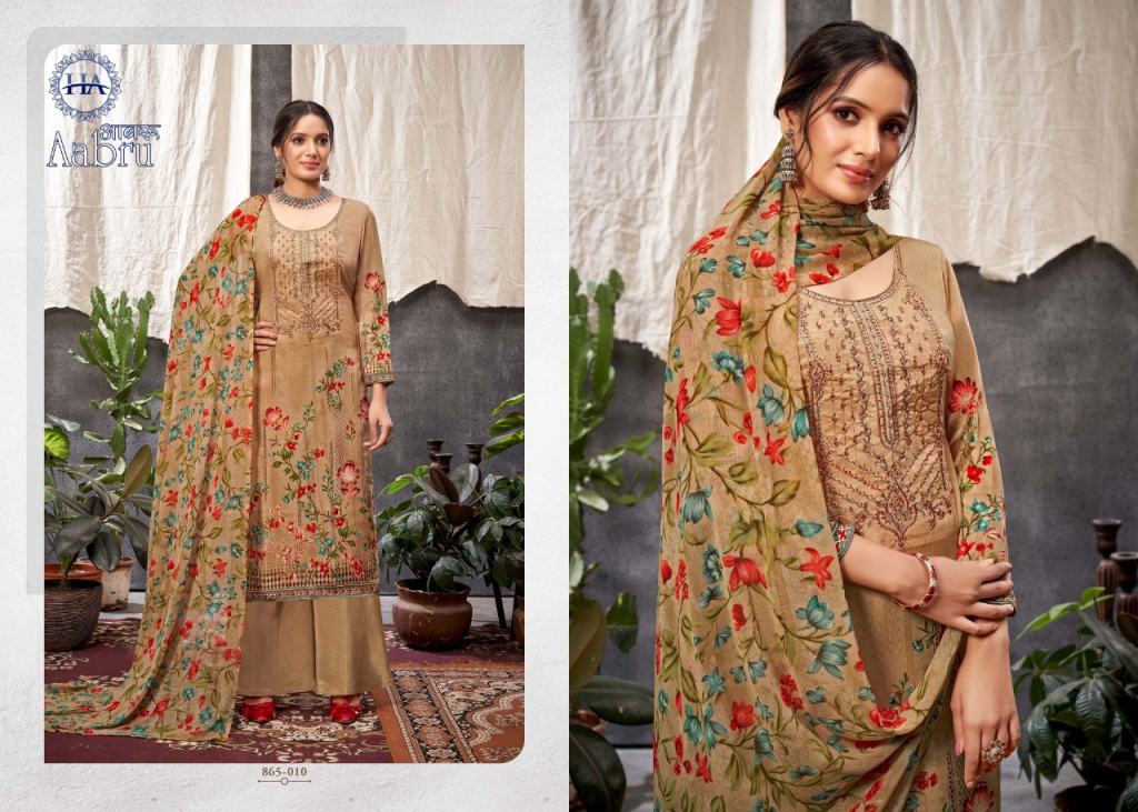 Harshit Aabru French Crep Printed Dress Material Catalog