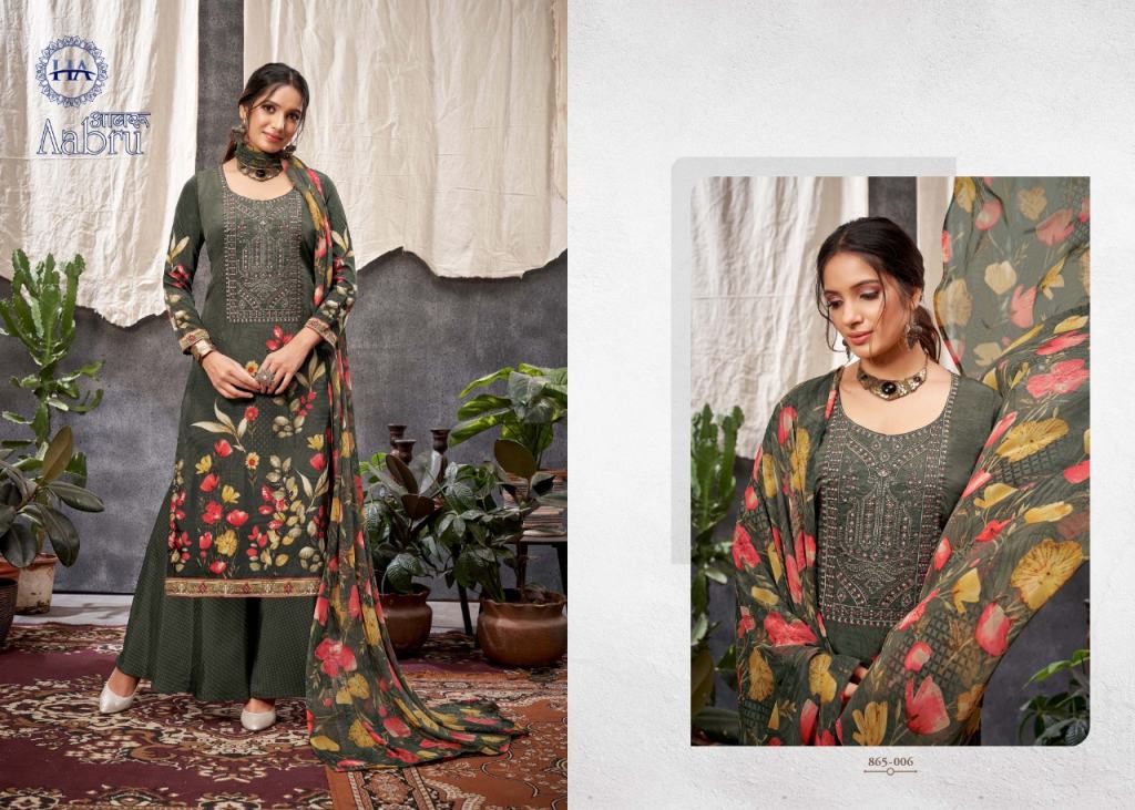 Harshit Aabru French Crep Printed Dress Material Catalog