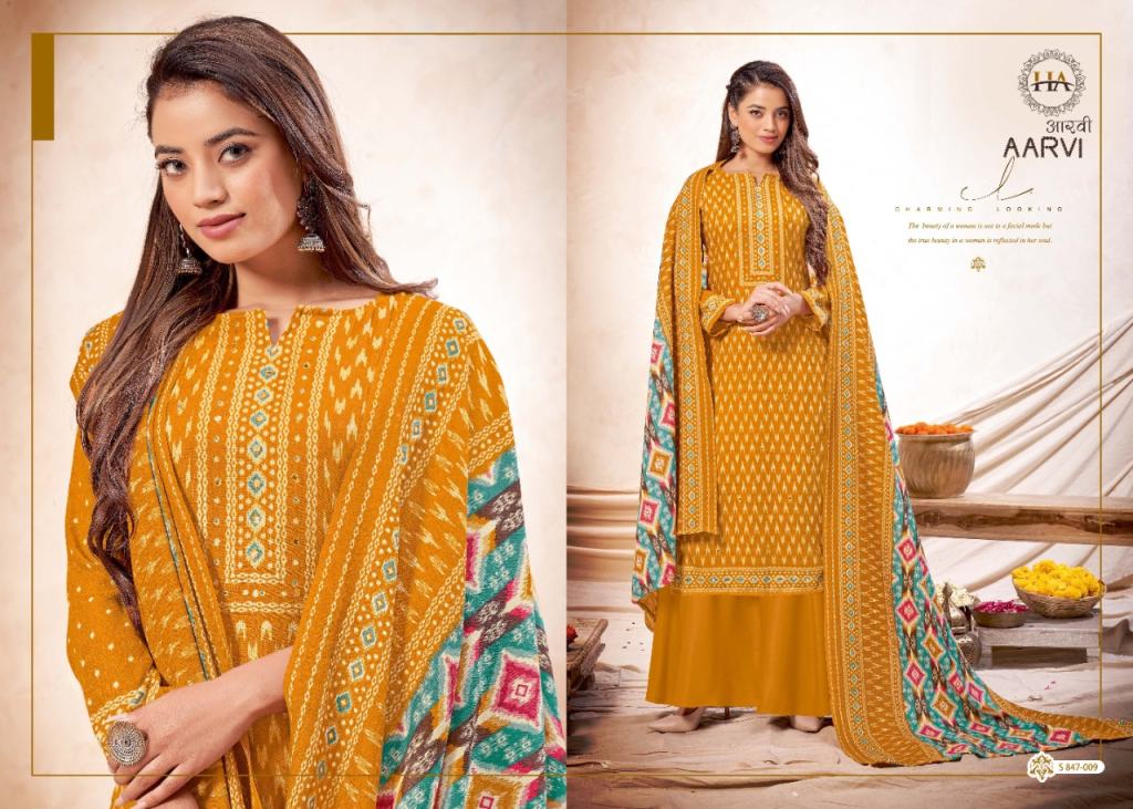 Harshit Aarvi Pashmina Designer Dress Material Catalog