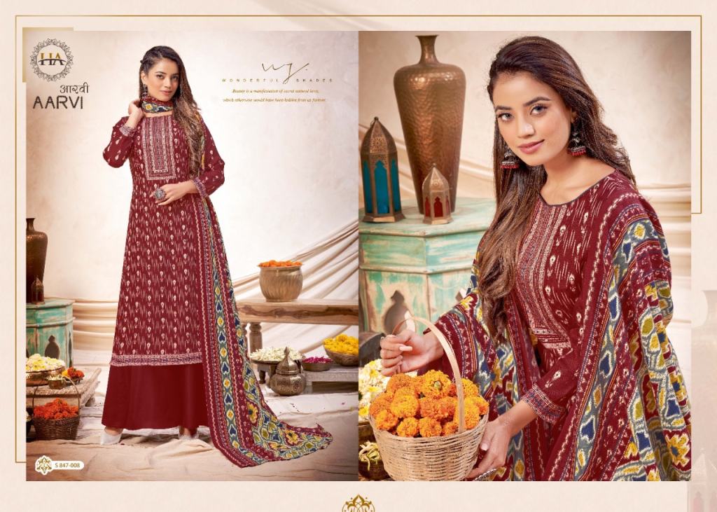 Harshit Aarvi Pashmina Designer Dress Material Catalog