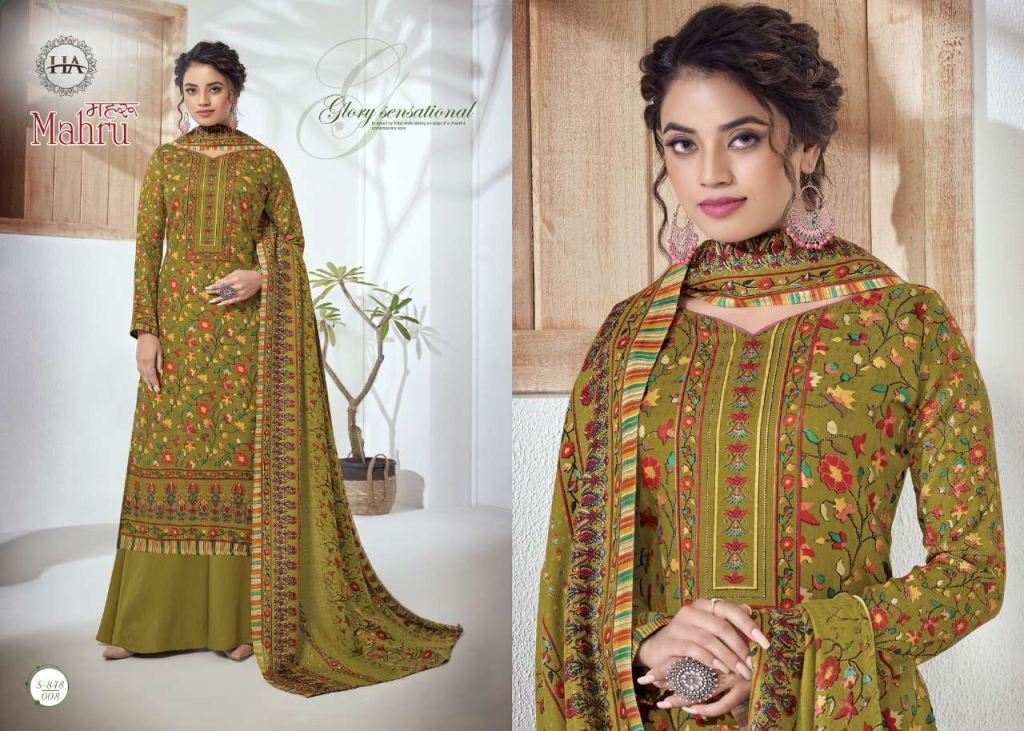Harshit Fashion Mahru Pure Wool Pashmina Wholesale Dress Material Catalog