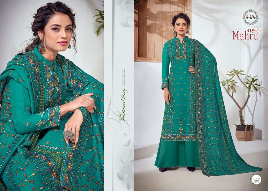 Harshit Fashion Mahru Pure Wool Pashmina Wholesale Dress Material Catalog