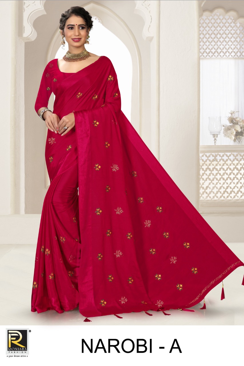Ranjna Narobi Fancy Thread Work Siroski Diamond Exclusive Saree Collecton