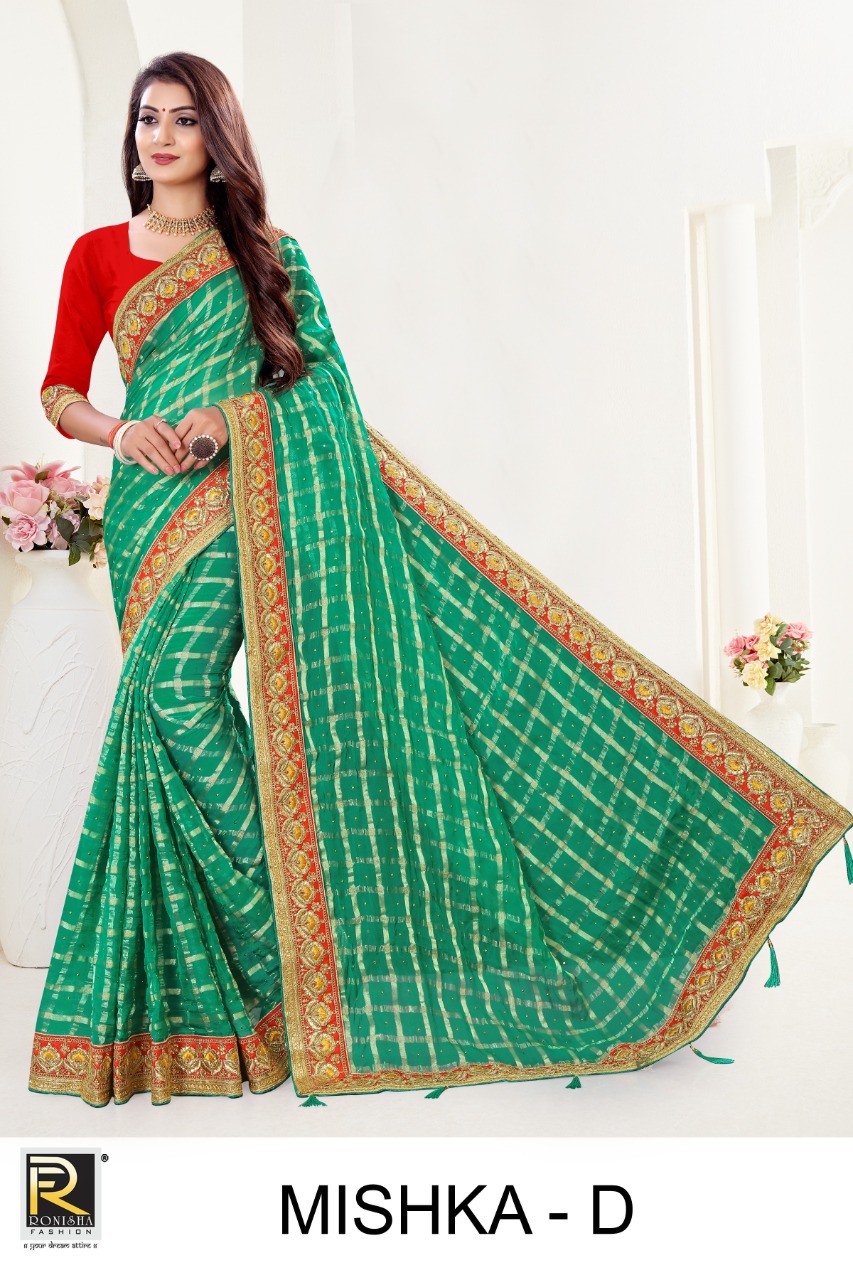 Ranjna Mishka Viscose Fabric Worked Border Heavy Diamond Stylish Saree Collection Wholesale Shop