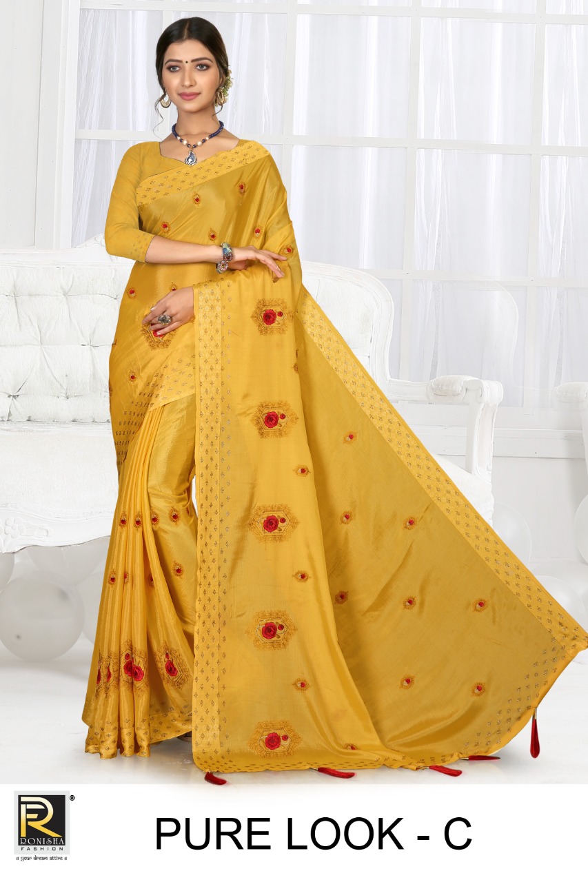 Ranjna Pure Look Fancy Thread Worked Siroski Diamond Exclusive Saree Online Shop