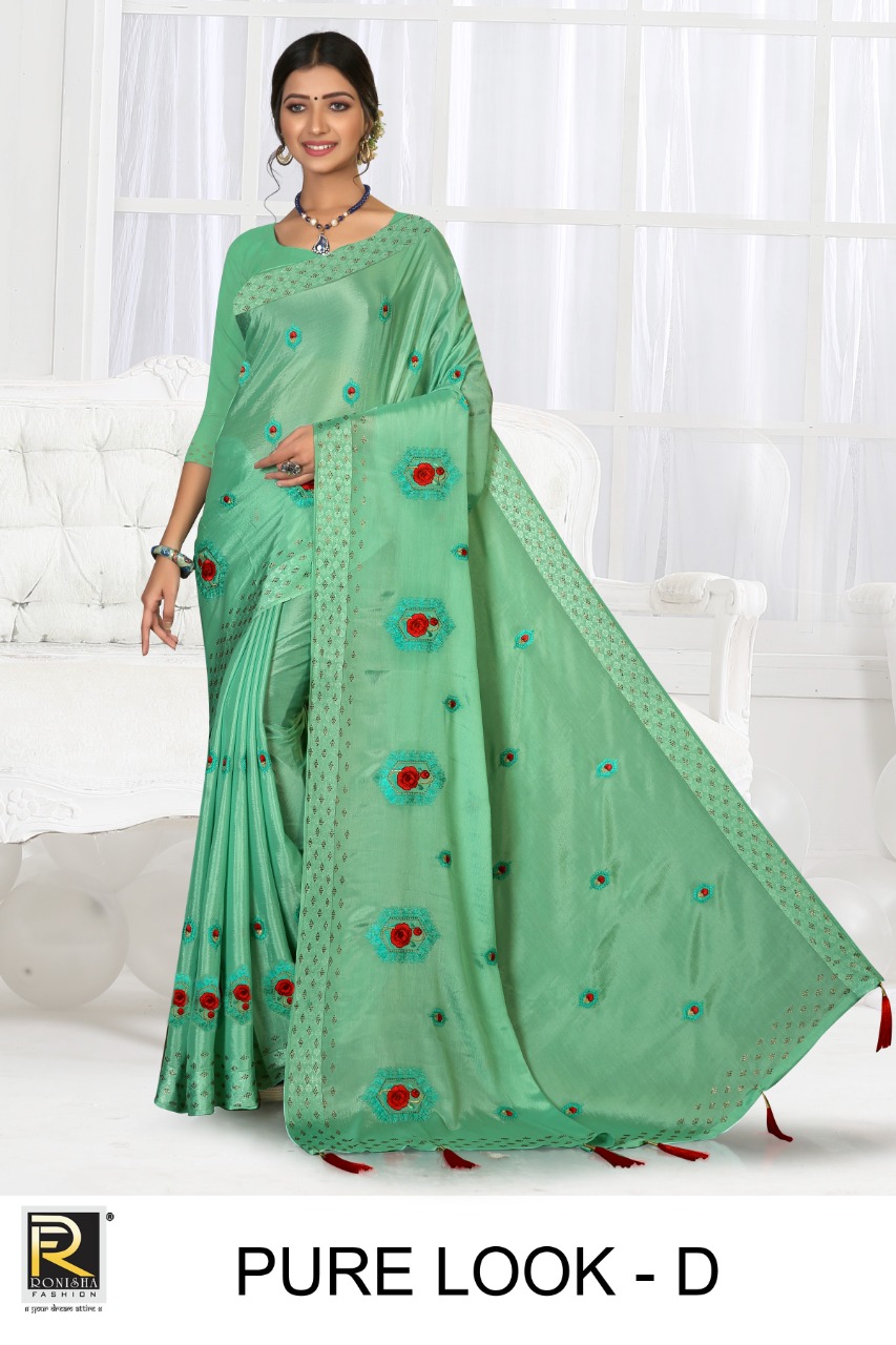 Ranjna Pure Look Fancy Thread Worked Siroski Diamond Exclusive Saree Online Shop