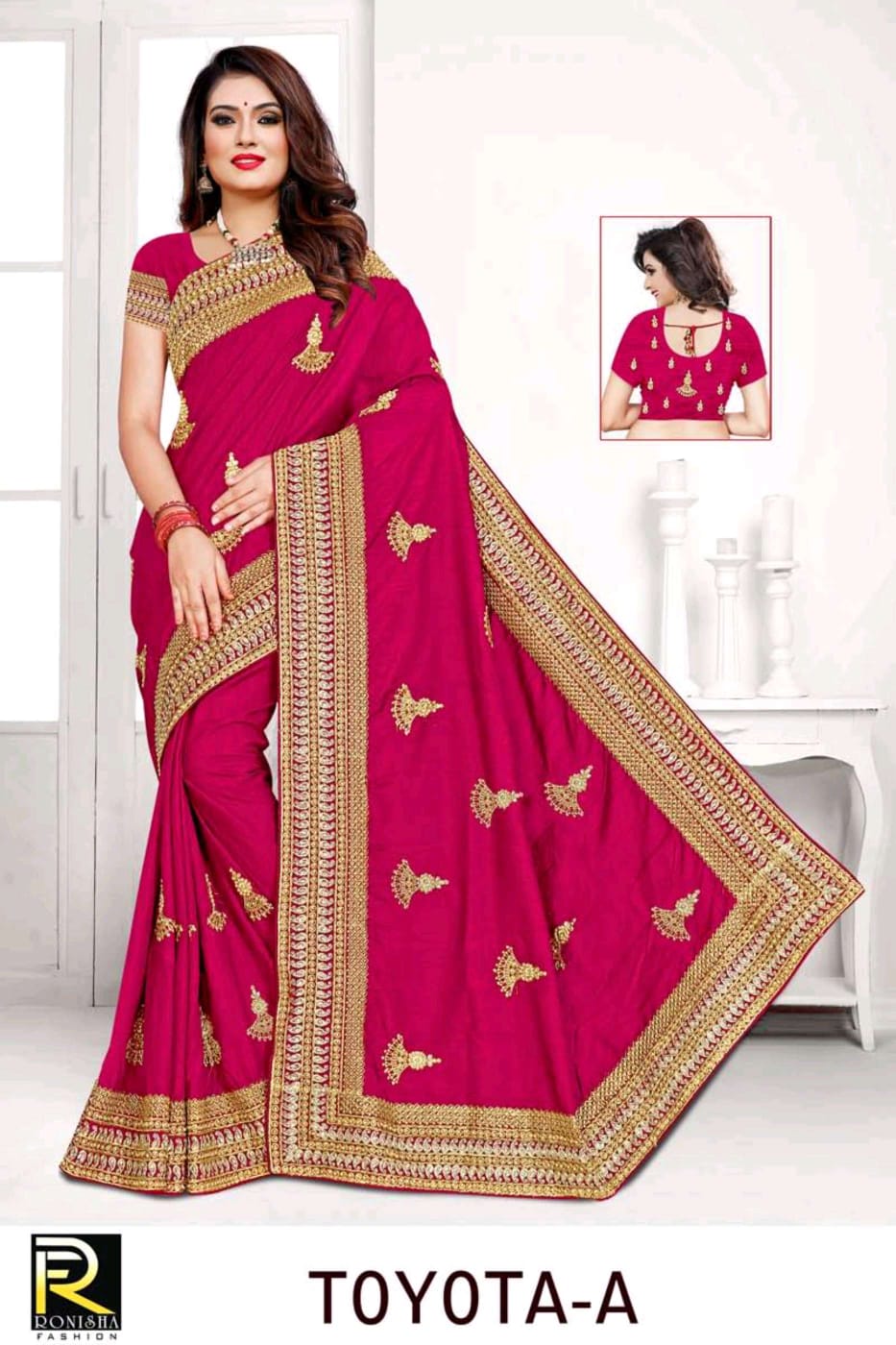 Ranjna Toyota Embroidery Jari Worked Heavy Diamond Wedding Saree Collecton