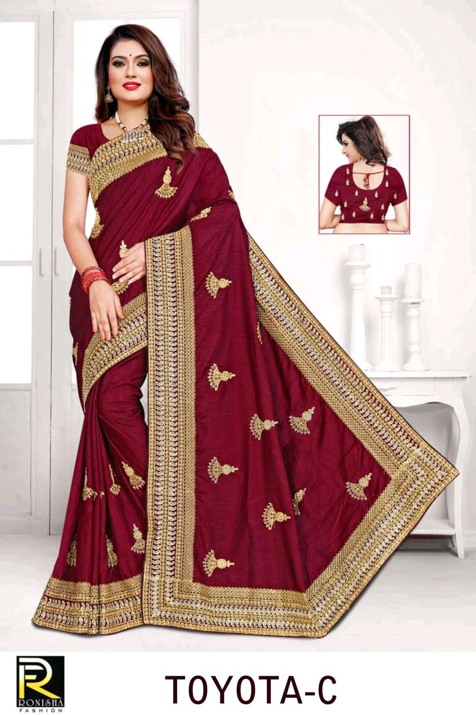 Ranjna Toyota Embroidery Jari Worked Heavy Diamond Wedding Saree Collecton