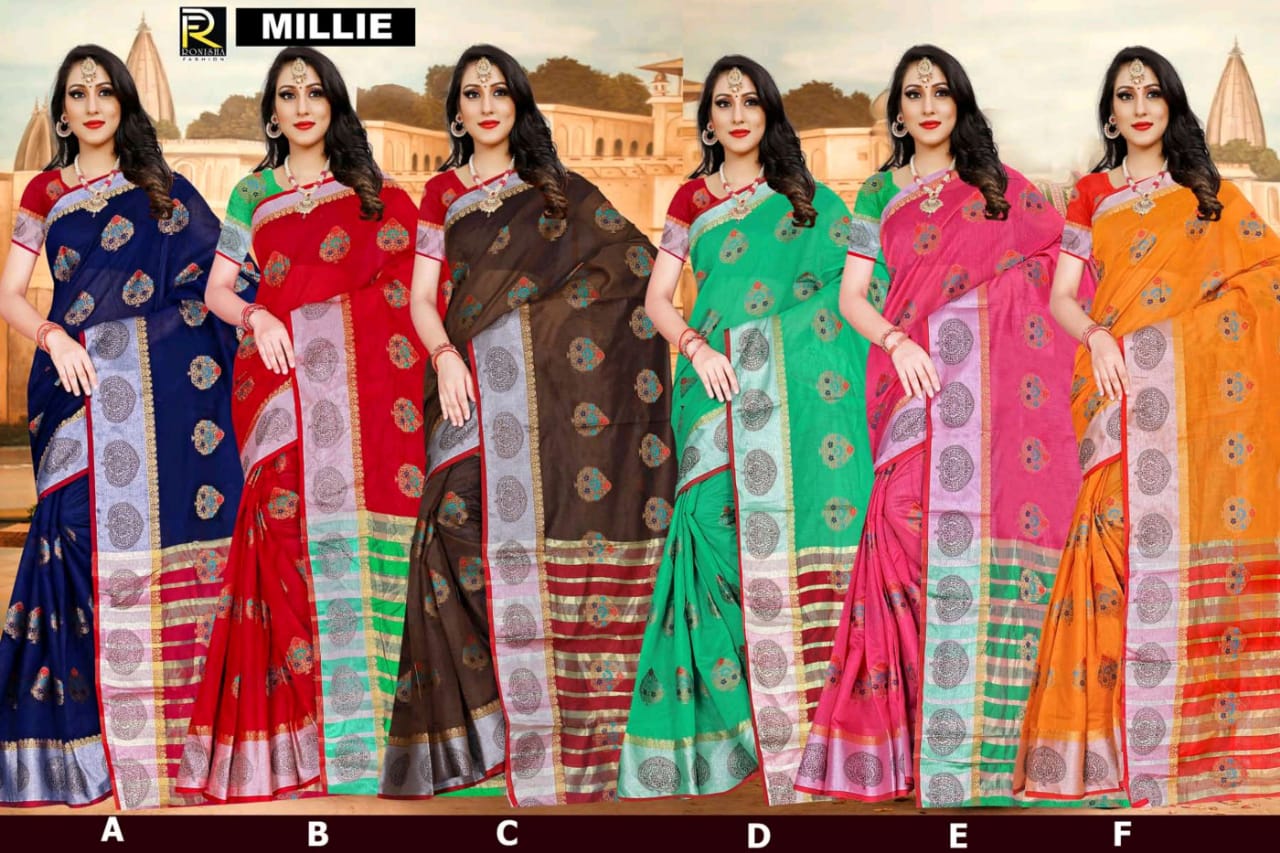 Ranjna Millie Casual Wear Cotton Silk Saree Collction Wholesale Shop