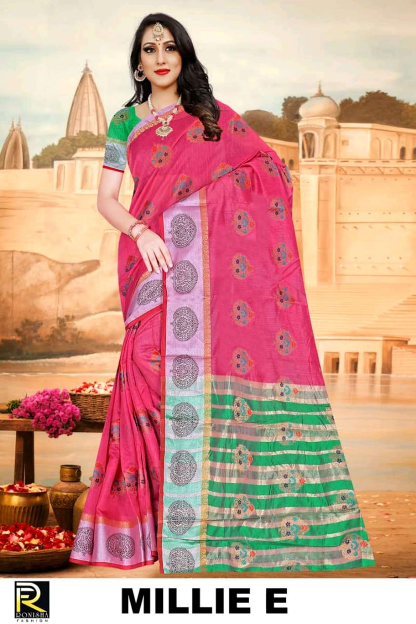 Ranjna Millie Casual Wear Cotton Silk Saree Collction Wholesale Shop