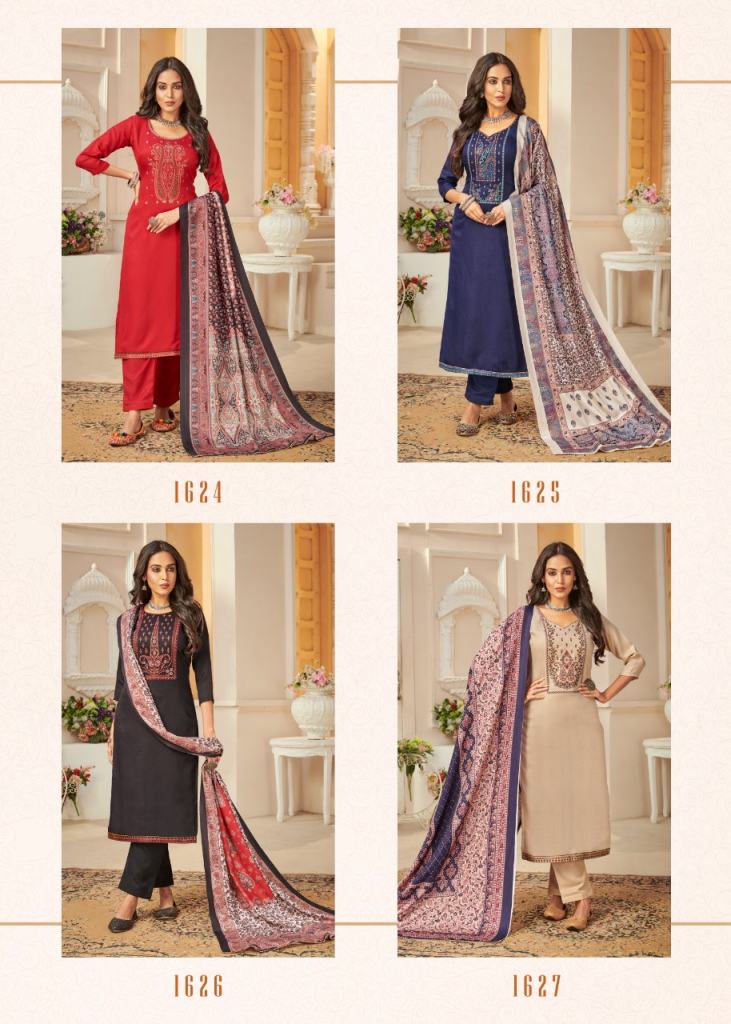 Bipson Kashmiri Beauty Winter Wear Embroidery Pashmina Catalog