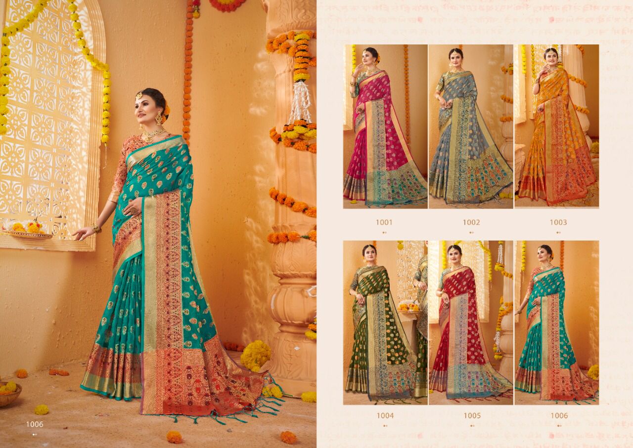 Saroj Amrapali Festive Wear Organza Silk Wholesale Saree Catalog