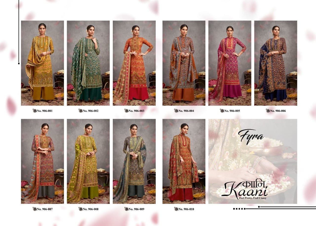 Fyra Kaani Designer Printed Pashmina Dress Material Catalog