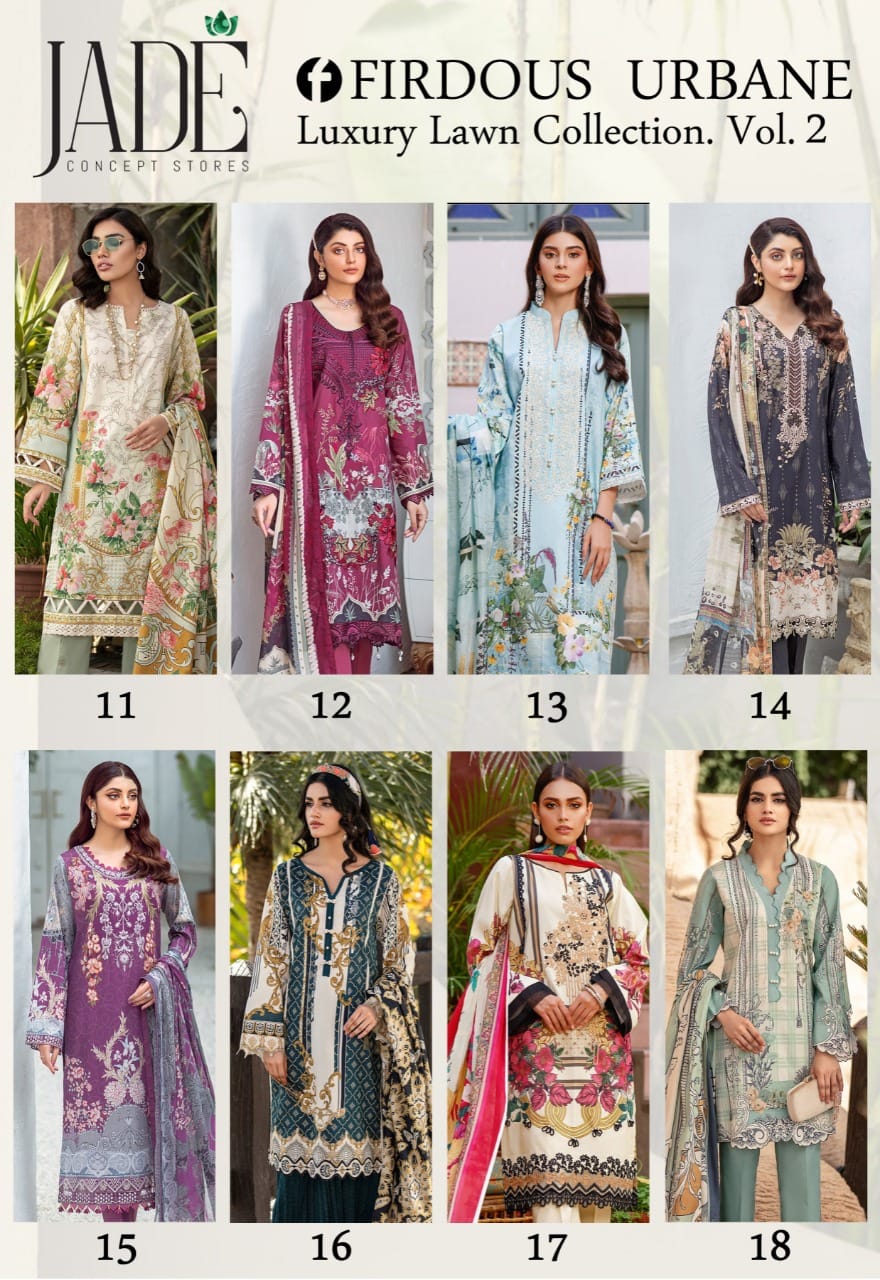 Firdous Urbane Luxury Lawn Collection Vol 2 Karachi Cotton Dress Material Catalog