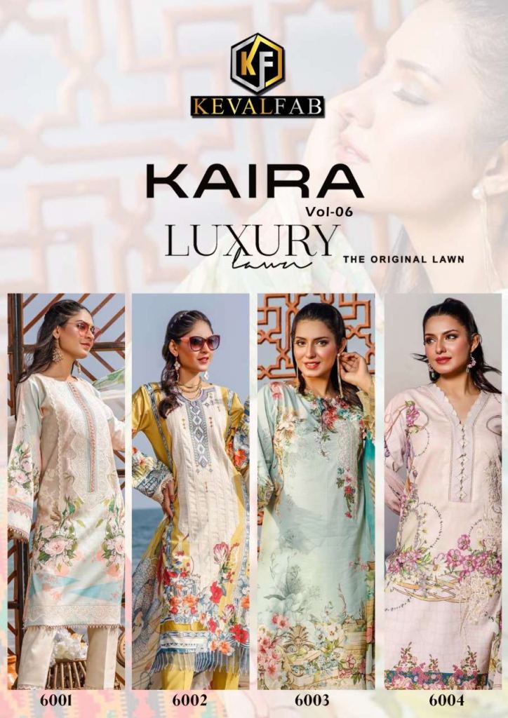 Keval Fab Kaira Vol 6 Heavy Lawn Print Cotton Dress Material Catalog