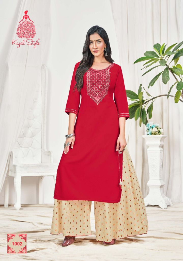 Kajal Style Fashion Bloom Vol 1 Fancy Wear Embroidery Kurti With Bottom Catalog