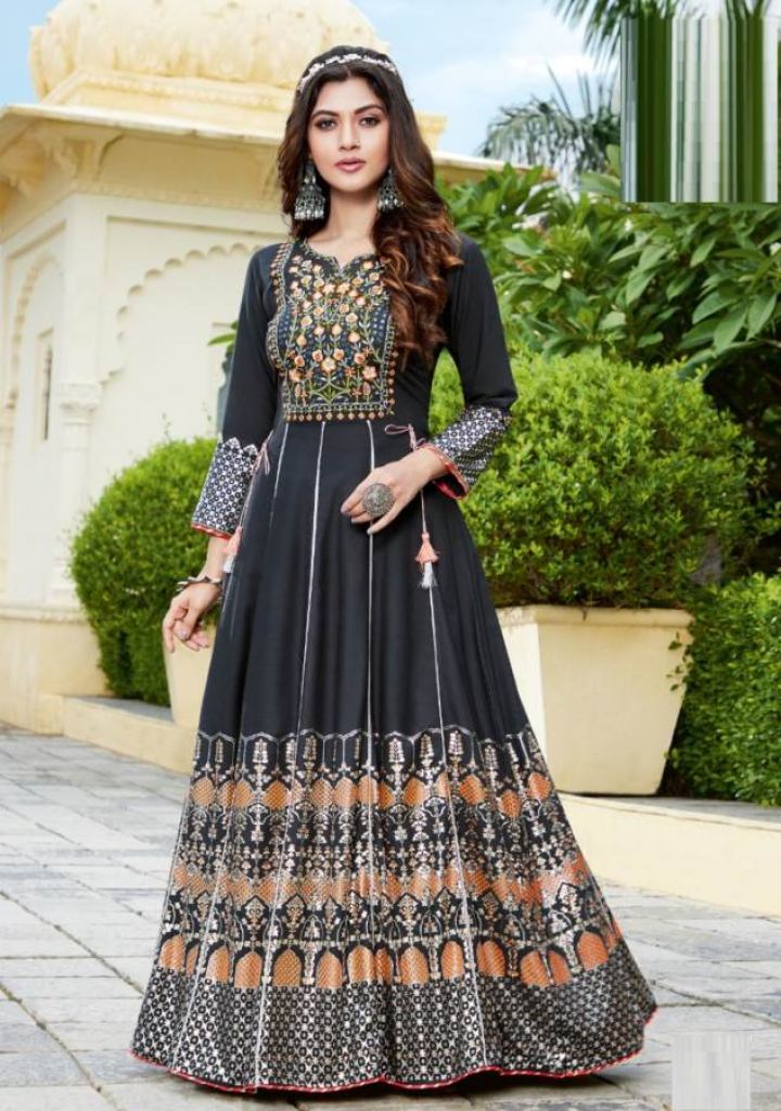 Kajal Style Fashion Colourbar Vol 6 Fancy Wear Designer Anarkali Long Kurti Catalog