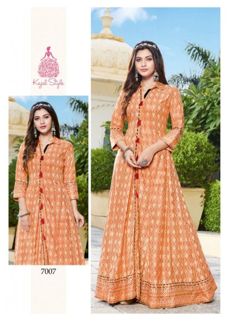 Kajal Style Fashion Colourbar Vol 6 Fancy Wear Designer Anarkali Long Kurti Catalog