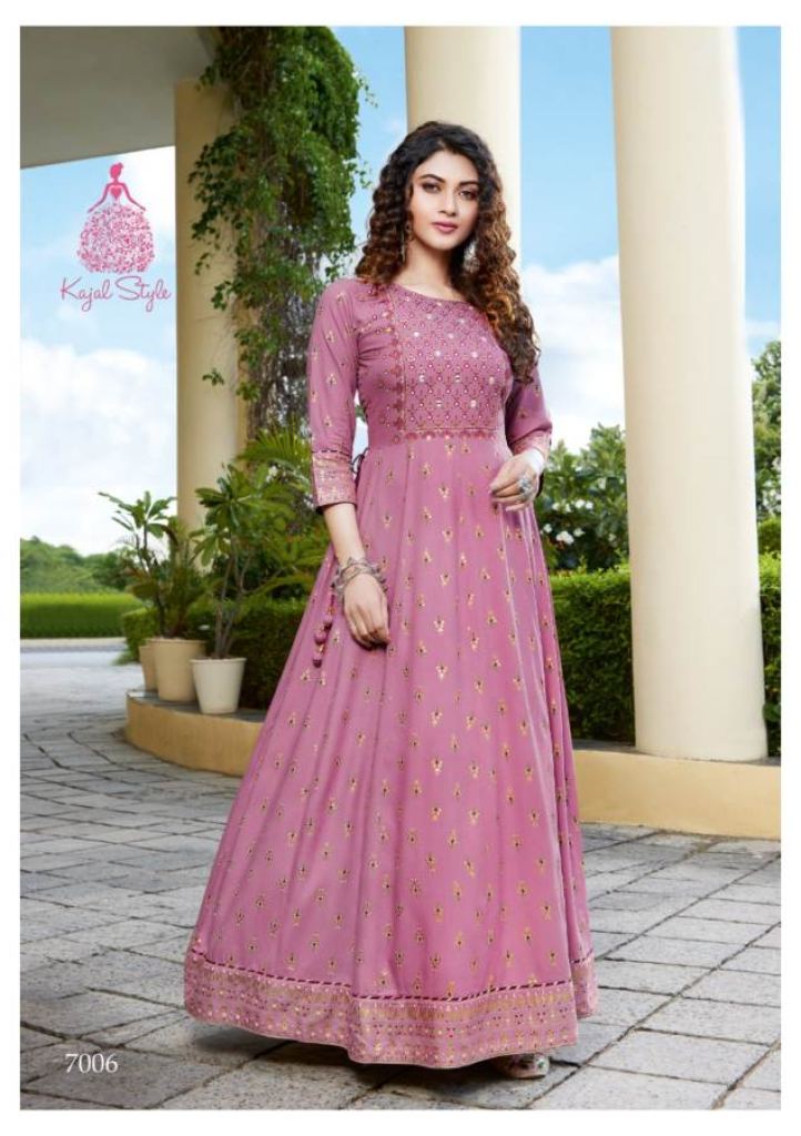 Kajal Style Fashion Colourbar Vol 6 Fancy Wear Designer Anarkali Long Kurti Catalog