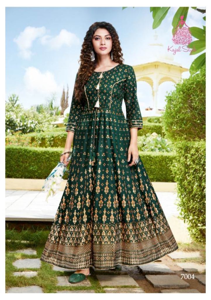 Kajal Style Fashion Colourbar Vol 6 Fancy Wear Designer Anarkali Long Kurti Catalog