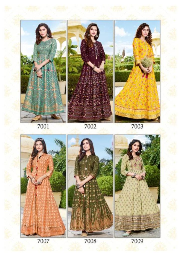 Kajal Style Fashion Colourbar Vol 6 Fancy Wear Designer Anarkali Long Kurti Catalog