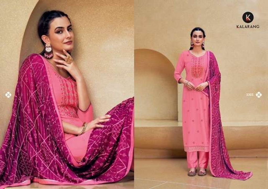 Kalarang Barkha Parampara Silk All Over With Embroidery Dress Material Catalog