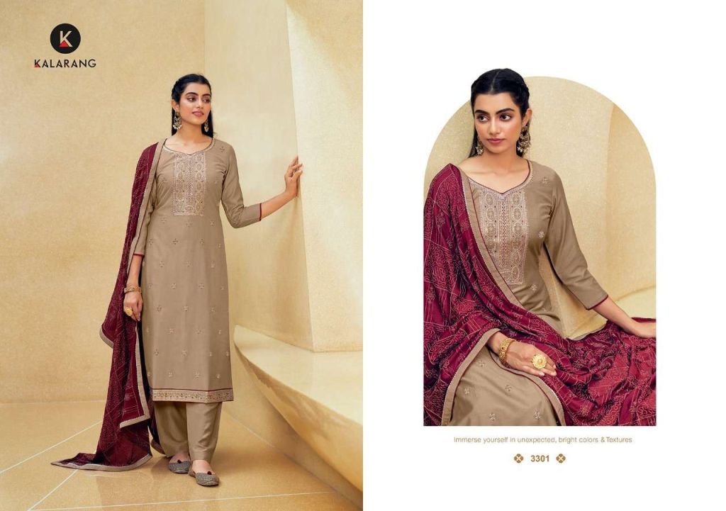 Kalarang Barkha Parampara Silk All Over With Embroidery Dress Material Catalog